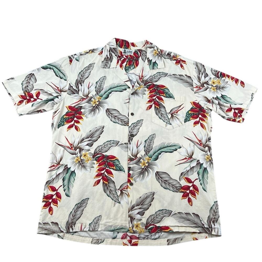 Vintage 90s Aloha Republic Hawaiian Shirt Men’s Floral Made in Hawaii USA XL